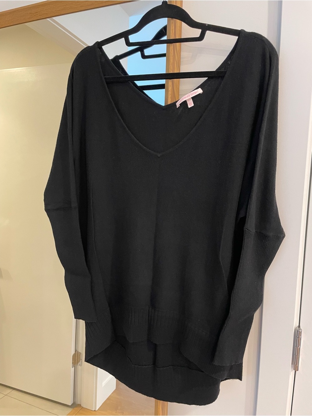 Victoria’s Secret Black Oversized V-Neck Sweater